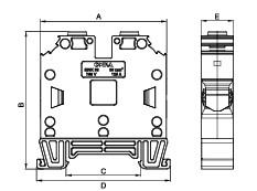 MRK 35mm² SCREW CONNECTION RAIL TERMINAL BLOCK (HIGH)