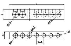 1 METER 159 HOLES SLOTTED EARTH PANEL CONNECTORS (6,5*9mm2)