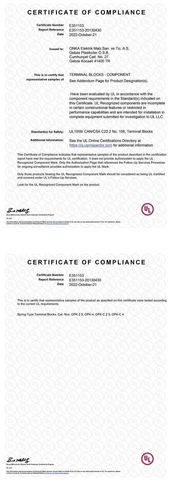 UL Certificate