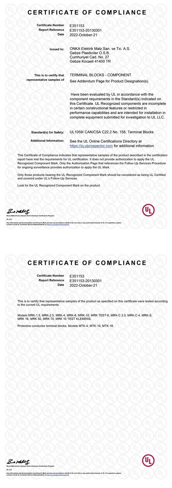 UL Certificate